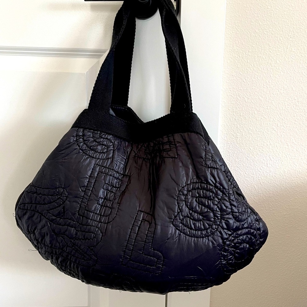Frosty Lacoste Black Nylon Shoulder Bag.